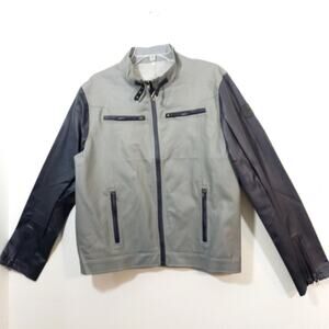NWOT Direction faux leather moto cafe racer jacket XL